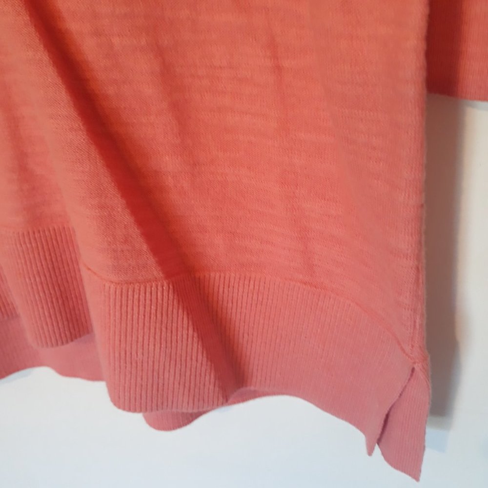 Loft Women Large Tunic Split V Neck Tassel Tie Pu… - image 3